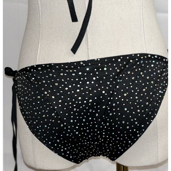 Oneheekini Cheeky Bikini String Swimsuits with Rhinestones, One Size, Black - Picture 15 of 16